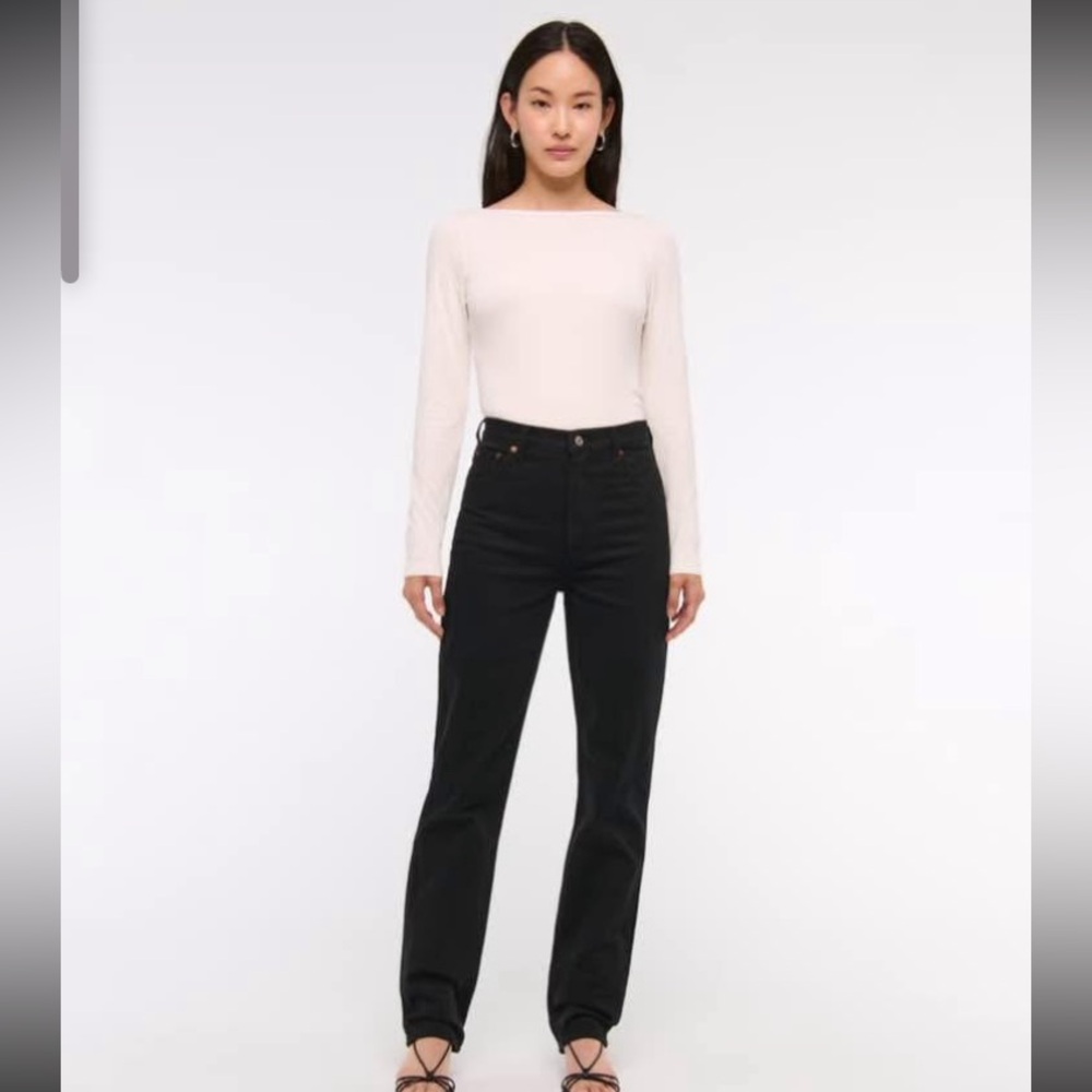 Abercrombie & Fitch High-Rise Straight Jeans - Black